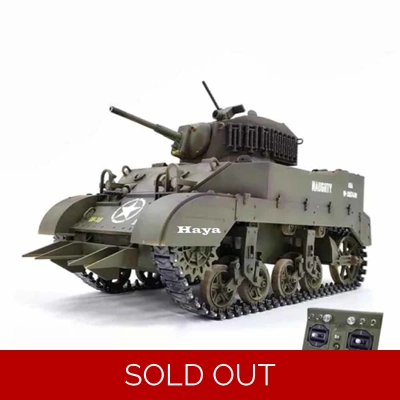 M5A1 1/16 2.4G RC Tank Sound Recoil Shooting Simulated Vehicles Models